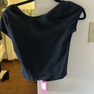 black open back edikted shirt, size medium